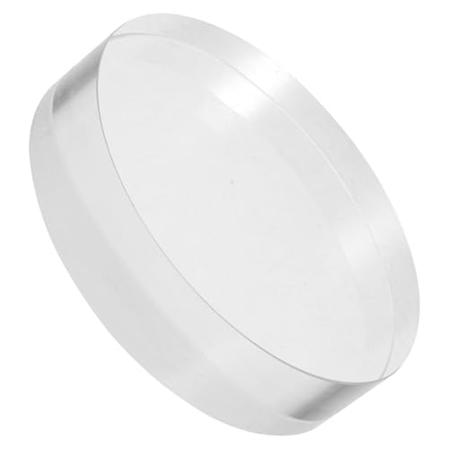 LOORGVEL Round Crystal Paperweight 80X80X19Mm Glass Calligraphy Block Decorative Paper Weights for Office Desk and Home Craft Display