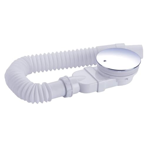 90mm High-Flow Shower Drain Cover with Siphon, White, Slim, Anti-Clog, Easy Install