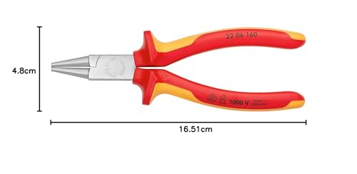 Alicate de boca redonda KNIPEX de 160 mm aislado para doblar cables con seguridad 7