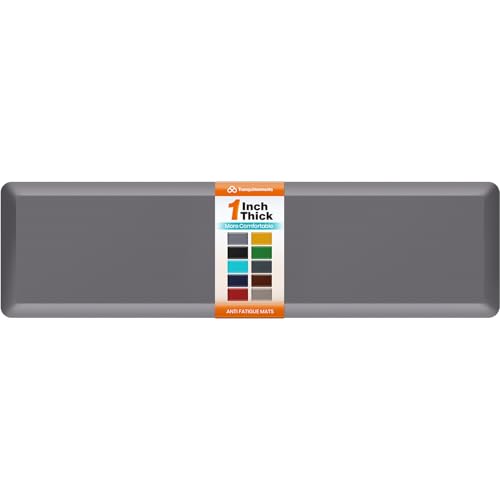 Image of Kitchen Mats for Floor, 1 Inch Extra-Thick Kitchen Rugs, Non-Slip & Waterproof Standing Desk Mat, Comfort Anti Fatigue Mats for Kitchen Floor, Home, Sink, Office (20 inch X 72 inch, Grey)