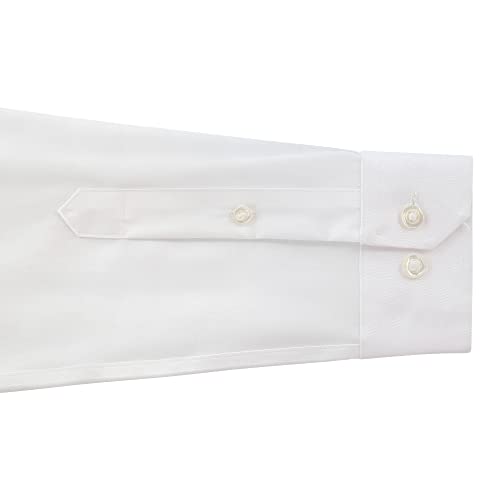 ADONIS Boys 100% Cotton Non Iron White Solid Pinpoint Long Sleeve Dress Shirt3