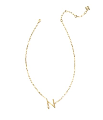 Kendra Scott Womens Pearl Letter N Short Pendant Necklace Gold White Pearl One Size