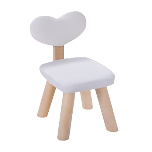 LIUYI Taburete Otomano Banco Pequeño para Niños Sala De Estar Silla Creativa De Moda Impermeable Y Resistente Al Desgaste Delicado Respaldo con Patrón De Corazó(Size:High 48CM,Color:Blanco) Cover