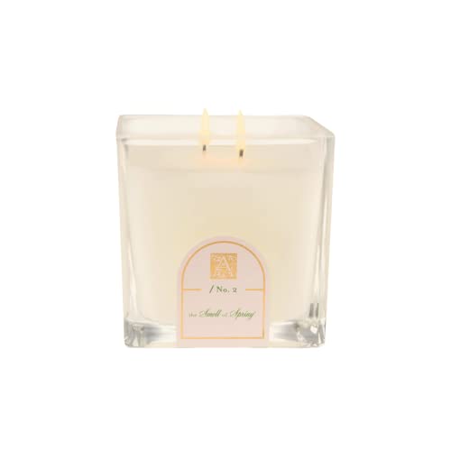 Aromatique Glass Cube Candle, Smell of Spring, 12 Ounces