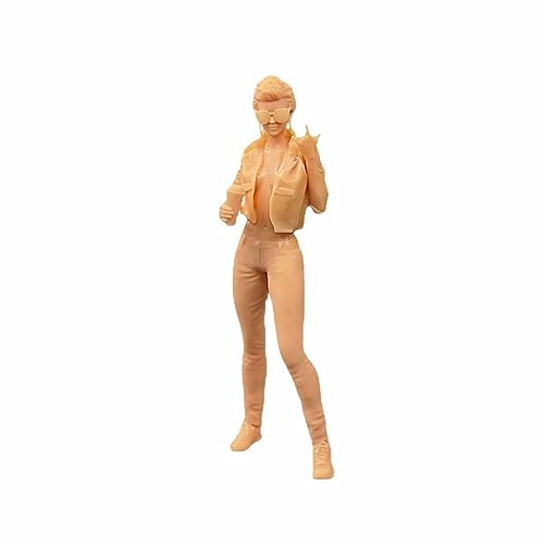 ZEDACAKAI Figurine de fille 1/64 - Réparateur - Entretien - Table de sable miniature - Scène de méchant blanche - Doit être colorée par vous-même - N° 1