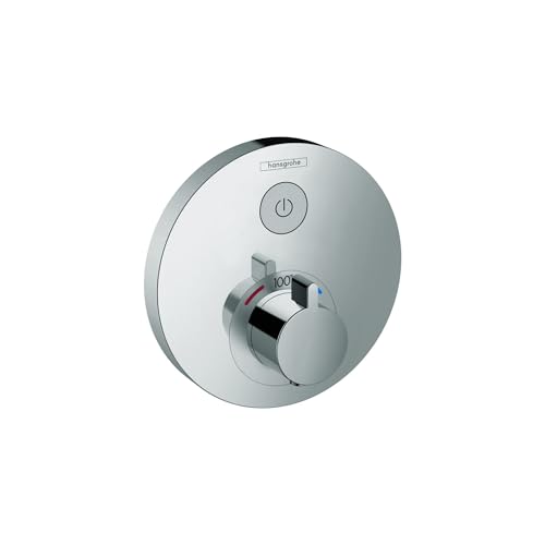 hansgrohe ShowerSelect S Modern Thermostatic Shower Valve Trim with Temperature Control in Chrome, 15744001