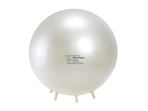 Asiento ergonómico anti-explosión Sit'n'Gym Perla blanco con base estable para la espalda