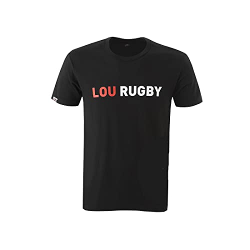 Tshirt Lou Rugby Lyon Macron style Vintage et couleur Noir en XS