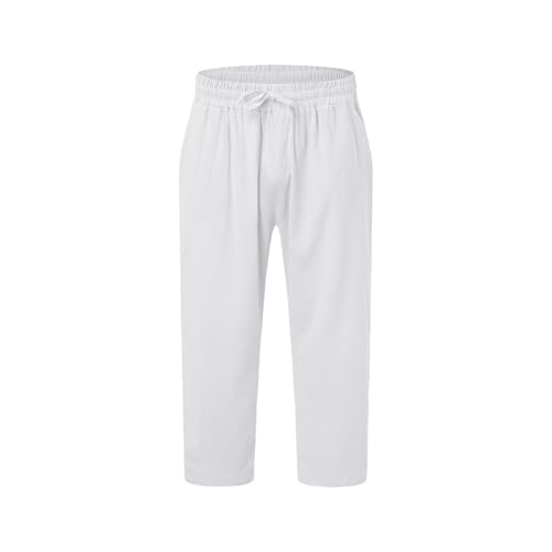 Pantalon en lin homme d'été léger jambe droite décontracté