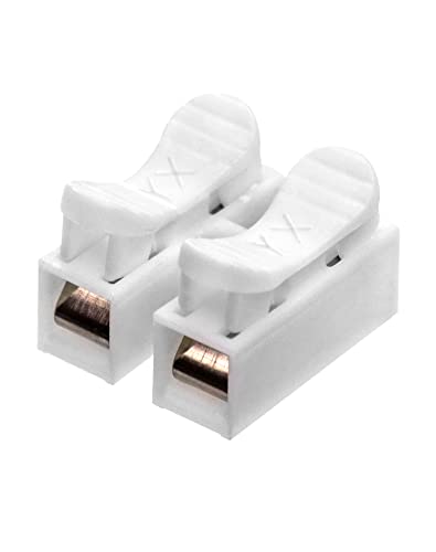 QWORK 100 Piezas CH-2 Conector Cable Electrico Rapidos para Iluminación, Fuente de Alimentación y Conexión de Cableado del Automóvil