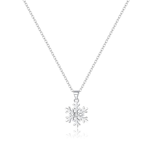 Collar de copo de nieve de plata: la magia del invierno en una joya para mujeres y niñas