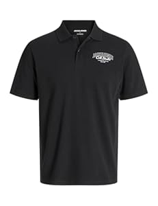 JACK & JONES Jjmakoto Polo SS Pls, Noir, 5XL Hommes