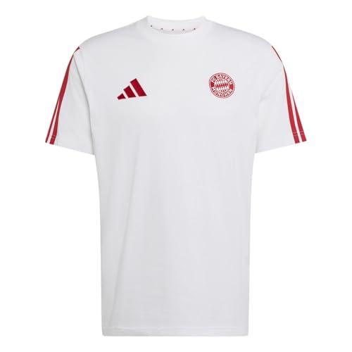 adidas FC Bayern München 3 Stripes T-Shirt (DE/NL/SE/PL Alphanumerisch L Regular Regular White)