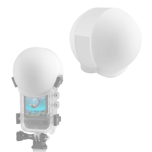 Protection objectif Insta360 X5 capuchon silicone boîtier plongée blanc