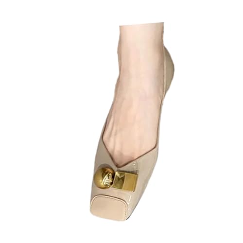 Women Square Toe Pu Leather Flat Shoes Summer Solid Color Soft Fashion Slip On Ballet Shoes