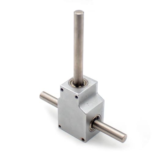 iDili 90 Degree 1:1 Reversing Angle Device Spiral Bevel Gearbox Reducer Assembly Small Reducer Dual-Shaft (10MM Shaft)