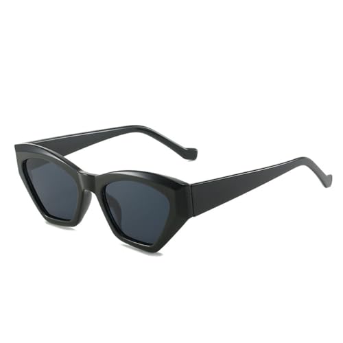 Lunettes de soleil œil de chat polygone au design rétro haut de gamme