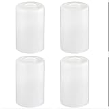 Eidonta 4 Pack White Frosted Glass Shades Replacement, 5.9in Height, 3.9in Diameter, 1.65in Fitter, Cylinder Glass Shade Covers Replacement Globe for Chandelier Pendant Wall Sconces Light Fixtures