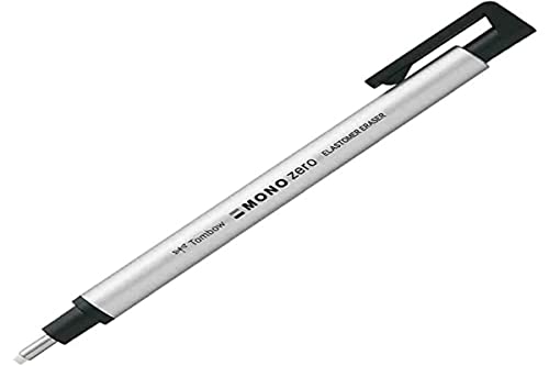 Caneta Borracha Mono Zero Ponta Redonda, Branco/Negro, ø 2.3 mm, Tombow, 57305