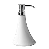 GEDY Flou dosasapone bagno Bianco, Misure e peso Dispenser Sapone Bagno : 19X11X11 CM & 0,21 KG, Realizzato in Resina termoplastica, Dispenser Design Carallo Grandis, 2 Anni di Garanzia