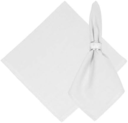 Cloth Napkins Set of 6 -100 % Cotton Dinner Napkins (14 Inch X 14 Inch)- Use in Wedding ,Parties,Gift- White Solid