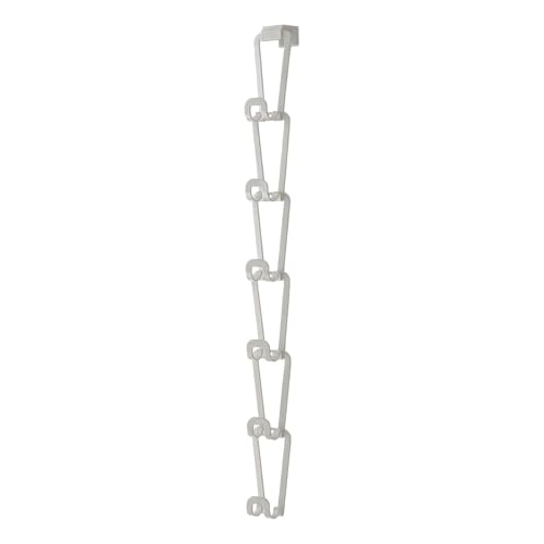 YAMAZAKI CHAIN Taschengarderobe S aus Stahl - Taschenorganizer, mit Türhaken/Aufhängehaken/Schraube - 7,5 x 8 x 77 cm japanisches Design, weiß