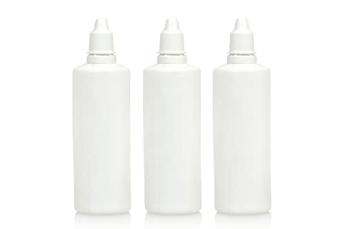 Water Care Technologies 100 ML Empty Dropper Bottles | Plastic Bottles for Storage | For Oil, Liquids, Cleaning Liquids | Squeezable Bottled with Cap/Pack of 12