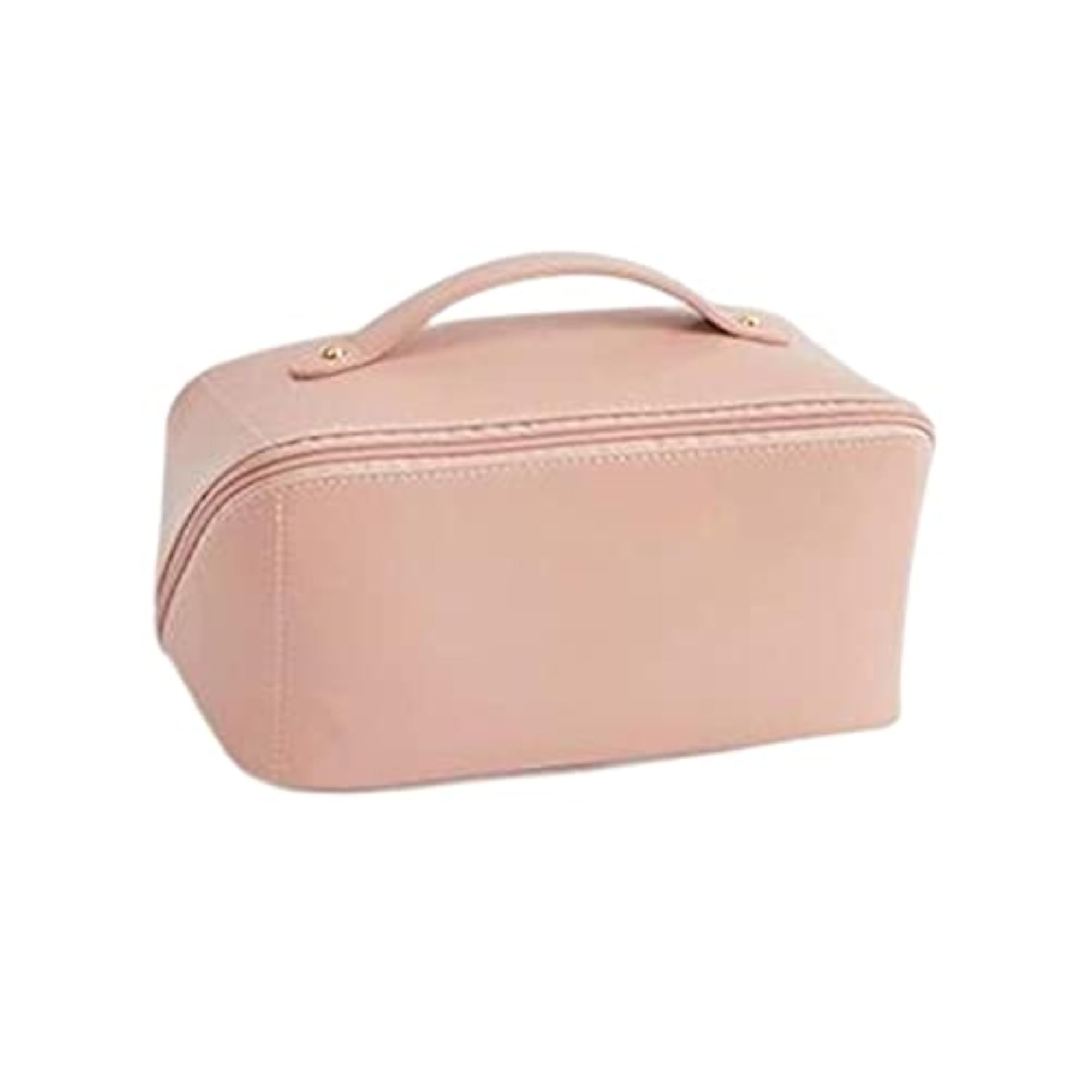 Portable PU Leather Cosmetic Bag, Large for Home & Travel