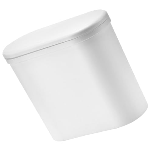 Caneca de basura blanca rectangular para baño y oficina miniatura 1