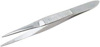 Cole-Parmer Essentials Stainless Steel Tweezers, Med Sharp, Serrated, 76mm