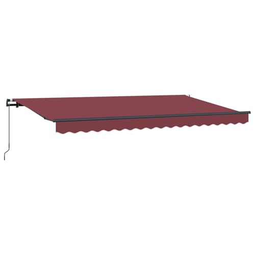 Store enrouleur bordeaux 350 x 200 cm à motif rayé résistant pour terrasse - 2