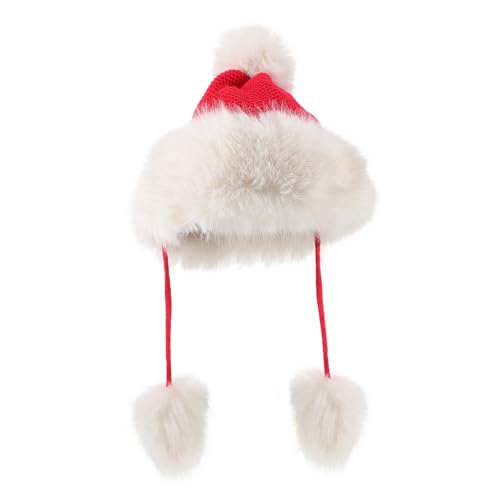 Gorro de Papá Noel de Felpa con Protección Térmica y Orejeras de Punto