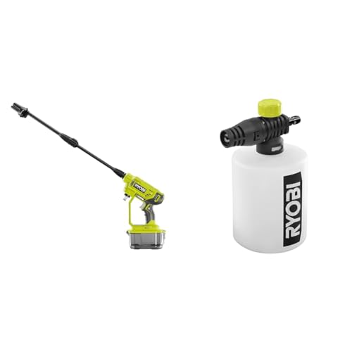 Ryobi - Pistolet Haute Pression 18V - 22 Bars - 182 L - buse 3-en-1 - kit de siphonnage 6 m Inclus...