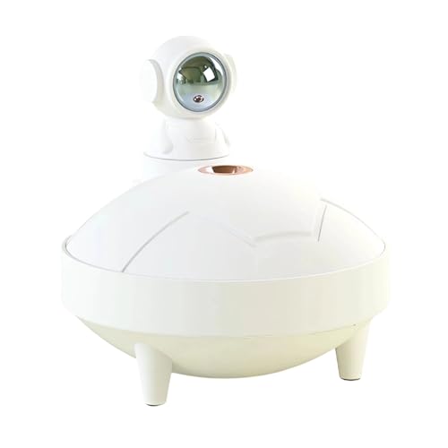 boxoon Humidificador astronauta con lámpara de puesta de sol, capacidad de 290 ml, batería de 1200 mAh, temporizador de 4 horas, potenciador de aire silencioso para dormitorio, 14,2 x 13,95 cm