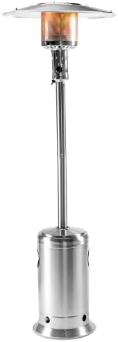LEGACY HEATING 88inch Standing Heaters Outdoor with Wheels, Stainless Steel Burner, Gas Propane Patio Heater for Outdoor Garden Use, 47000BTU