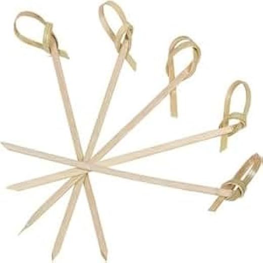 Bamboo Knot Picks Cocktail Skewers 4 in