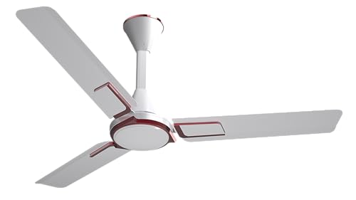 Image of V-Guard Blyzia Bs 1200mm Ceiling Fan for Home & Office| Pearl White | Aerodynamically Superior Aluminium Blades | 230 CMM Airflow & 370 RPM Speed | 2 Year Warranty