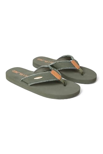 Animal Men’s Tidal Flip Flops - Lightweight Slip-On Sandals with Cushioned Footbed & Neoprene Lining - Spring, Summer, Beach, Poolside Relaxation Khaki Adult Shoe Size 8