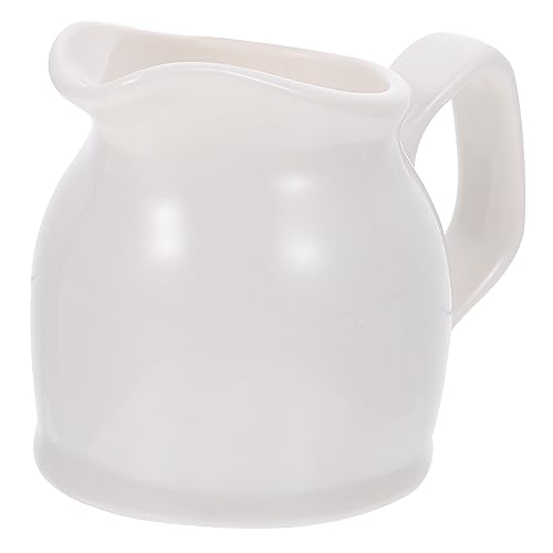 GRIRIW 1pc Ceramic Juice Bucket Espresso Mugs Milk Coffee Mugs Porcelain Gravy Boat Foamer Coffee Expresso Coffee Cup Coffee Stir Sticks Coffee Creamer Pourer Jam Cup Ceramics White