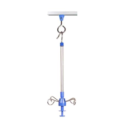 Adjustable Stainless Steel IV Pole with Ceiling Mount