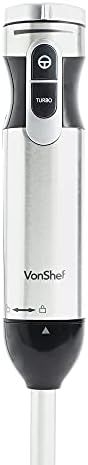 VonShef Electric Potato Masher  Immersion Blender & Whisk 3 in 1 with Potato Masher Attachment, 1000W, Ideal for Blending, Mashing & Pureeing Potatoes, Baby Food & Soup  Stainless Steel