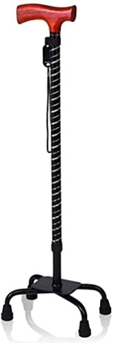 Muletas telescópicas sin deslizamiento muletas de aluminio muletas telescópicas telescópicas telescópicas de cuatro esquinas de caoba para los ancianos para artritis, ancianos, personas mayores y