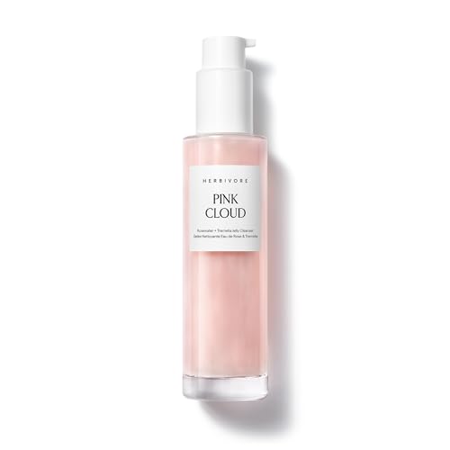 HERBIVORE Pink Cloud Creamy Jelly Cleanser | Hydrating Face Wash with Rosewater, Squalane + Tremella Mushroom, Gently Cleanses + Removes Makeup, Vegan, Plant-Based, Cruelty-Free 100 mL / 3.4 oz