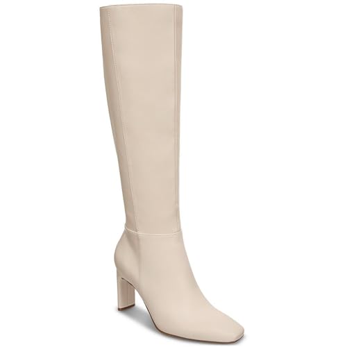 Alfani Womens Tristanne Faux Leather Tall Knee-High Boots Ivory 11 Medium (B,M), Bone Smooth - Main Image