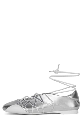 Ballet Flat for Women Ballerina Sneaker Closed Round Toe Ankle Lace up Strap