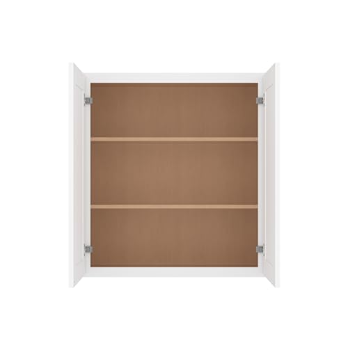 Image of Furinno Shaker Wall Kitchen Cabinet 2-Doors-2 Shelves, Ready to Assemble, 12 D x 33 W x 36 H, White