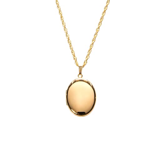 Rikelus gold oval locket necklace image
