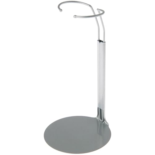 Plymor DSP-5175S Silver Adjustable Doll Stand, fits 10, 11, and 12 inch Dolls or Action Figures, Waist is 1.75
