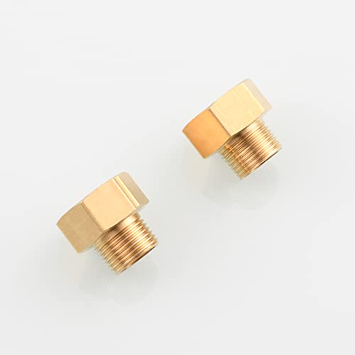Tecmolog Brass Hose Connector 1/2” Female to 3/8” Male Adapter Fitting for Kitchen Mixer Tap Tails 2 Pack, SBA025A-2 - Image 4