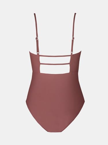 CUPSHE Women's Swimsuit Square Neck Tummy Control Ruffles Straps Contrast Colours One Piece Swimwear Swimsuit